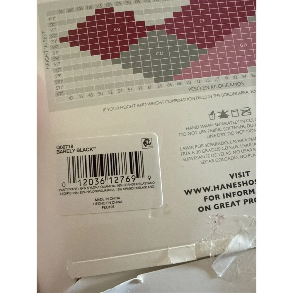 Hanes Silky Reflections Pantyhose Barely Black Sheer Control Top Size AB
